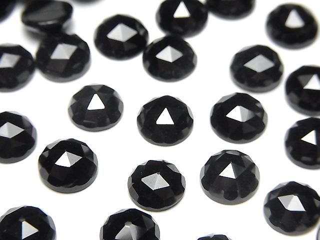 高品質黑色尖晶石 AAA 圓形玫瑰切割 8x8公釐 3顆