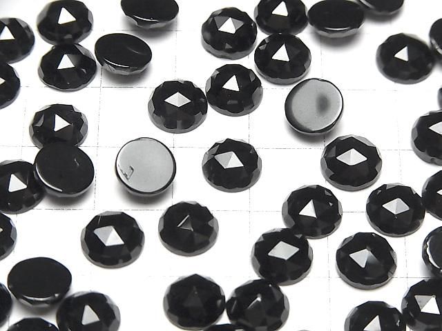 高品質黑色尖晶石 AAA 圓形玫瑰切割 8x8公釐 3顆