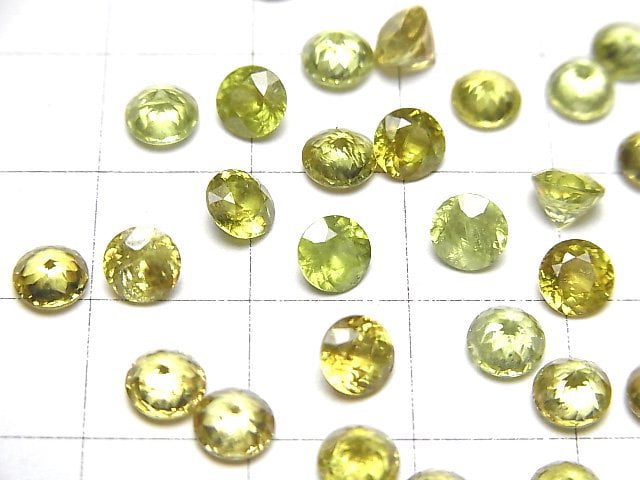高品質榍石 AAA 裸石 圓刻面 5x5mm 1顆