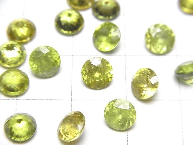 高品質榍石 AAA 裸石 圓形刻面 6x6mm 1顆