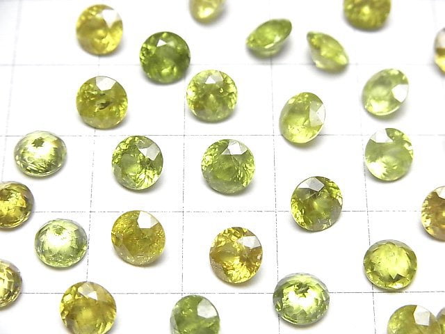 Hochwertiger Sphene AAA Lose Stein Rund Facettiert 6x6mm 1 Stück