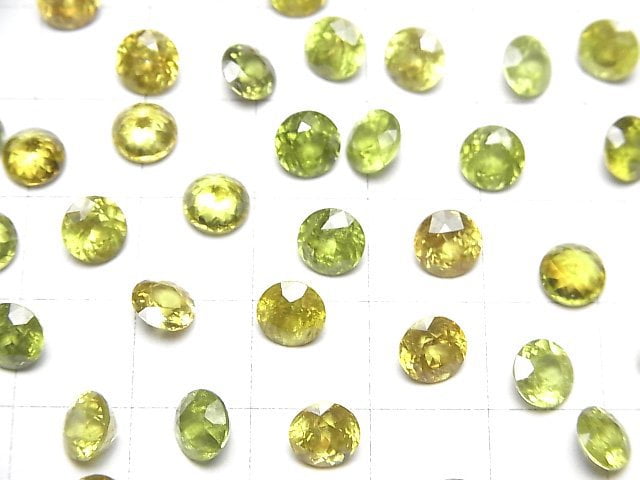 Hochwertiger Sphene AAA Lose Stein Rund Facettiert 6x6mm 1 Stück