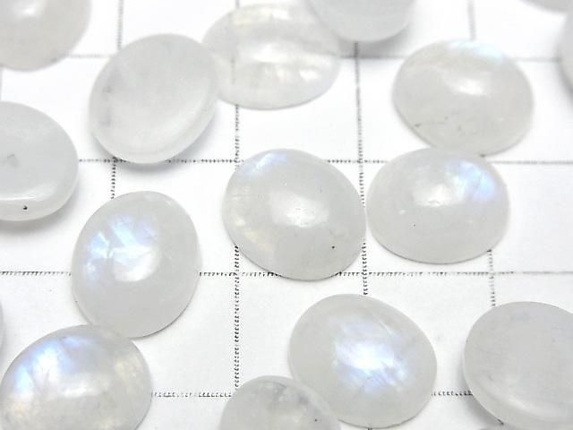 彩虹月光石 AA++ 橢圓形素面蛋面 12x10mm 2顆