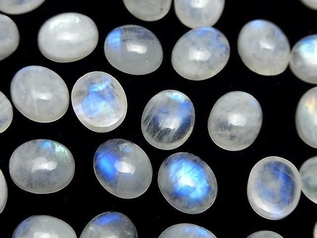 Regenbogen-Mondstein AA++ Oval Cabochon 12x10mm 2 Stück