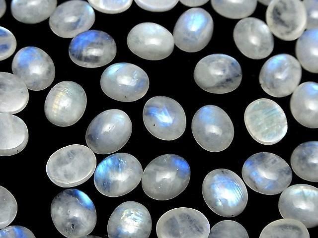 Regenbogen-Mondstein AA++ Oval Cabochon 12x10mm 2 Stück