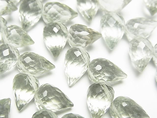 高品質綠紫水晶 AAA 花苞刻面梨形吊墜 1 串珠子 (約 6 英寸/16 公分)