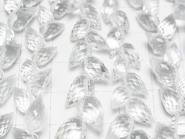 高品質白色托帕石 AAA 花苞刻面梨形串珠一串(約 6 英寸/15 公分)