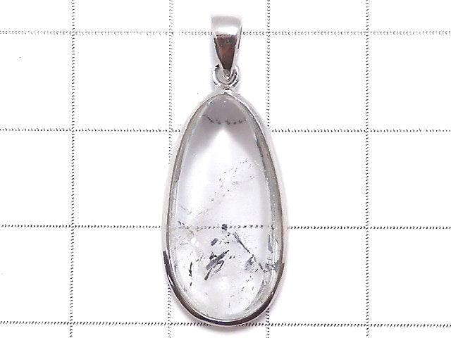 Pendentif unique en graphite du Sichuan dans du quartz argent 925 n° 47