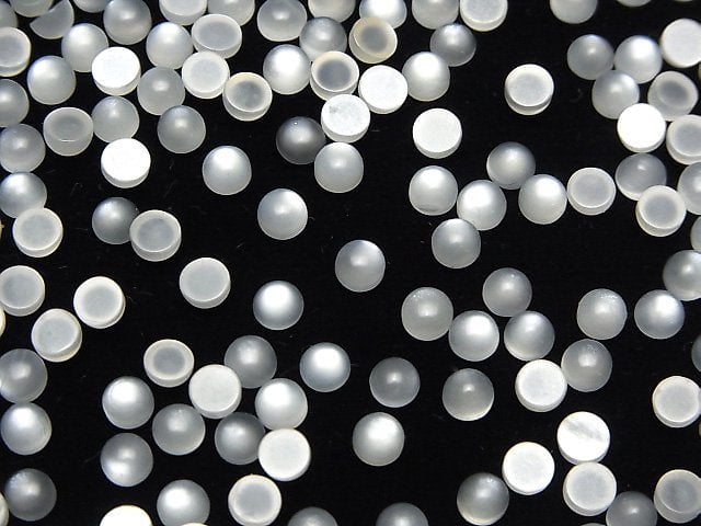 Weißer Mondstein AAA- Rund Cabochon 4x4mm 10 Stück