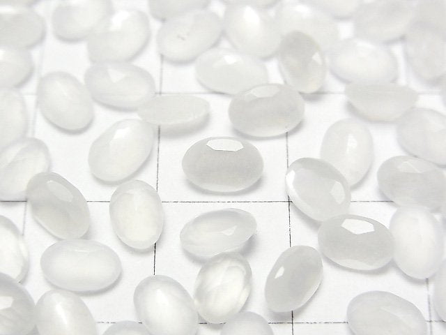 高品質白月光石 AAA 橢圓刻面 6x4mm 10顆