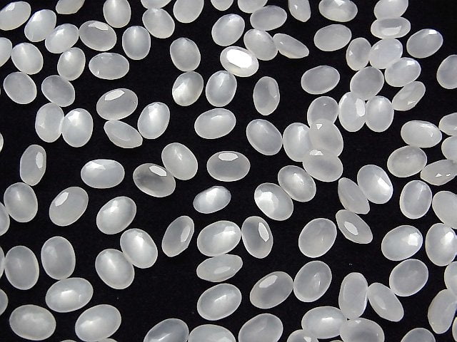 Hochwertiger Weißer Mondstein AAA Oval Facettiert 7x5mm 10 Stück