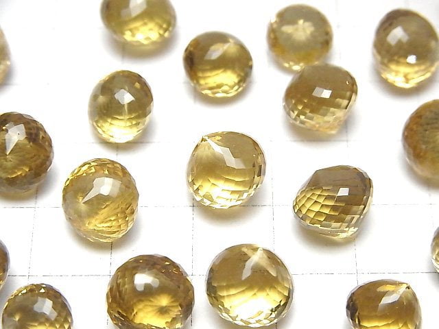MicroCut Hochwertiger Bier-Kristallquarz AAA Zwiebel-Facettiert Briolette 3 Stück