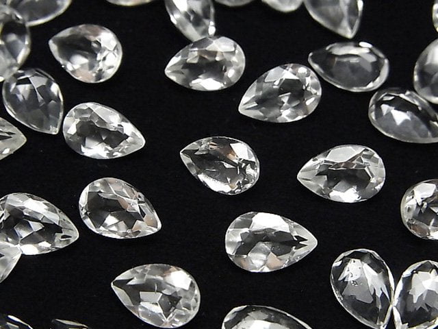 高品質水晶 AAA 梨形刻面裸石 9x6mm 5顆