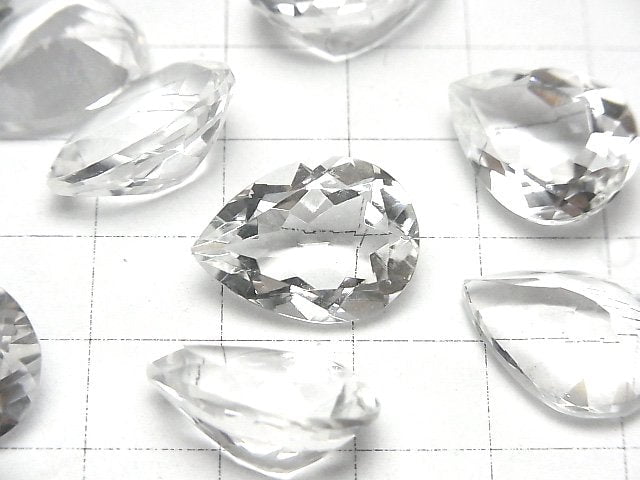 高品質水晶 AAA 梨形刻面裸石 18x13mm 2顆