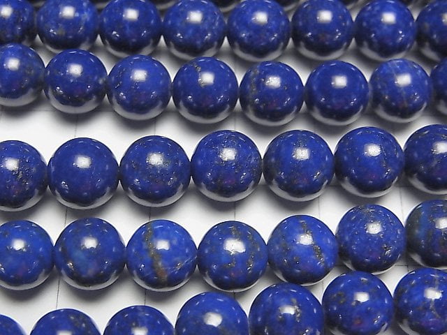 青金石 AAA- 圓形 8mm 1/4 或 1 串珠(約 15 英吋/38 公分)