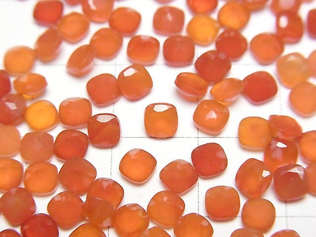 紅玉髓 AAA 裸石 方形刻面 4x4mm 10顆