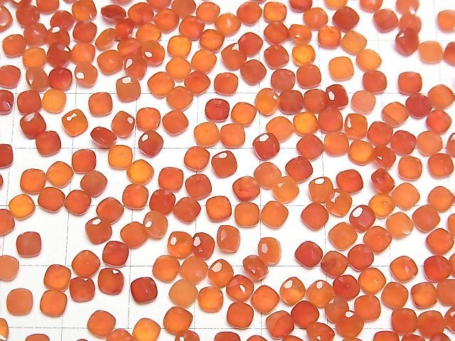 Karnelian AAA Lose Stein Quadratisch Facettiert 4x4mm 10 Stück