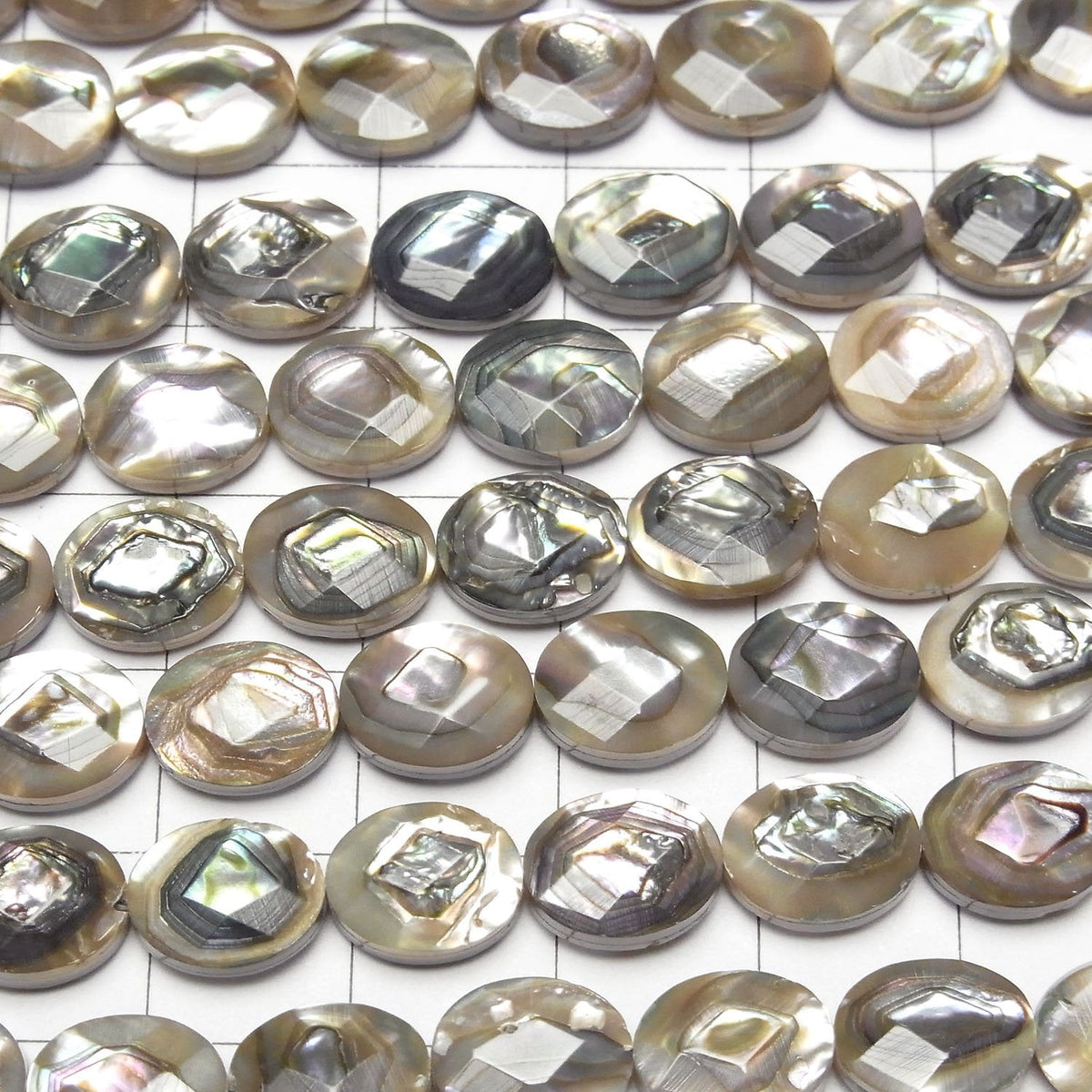 Perles d'Ormeau Ovale Facettées 10x8x5mm 1/4 ou 1 fil (environ 38cm)