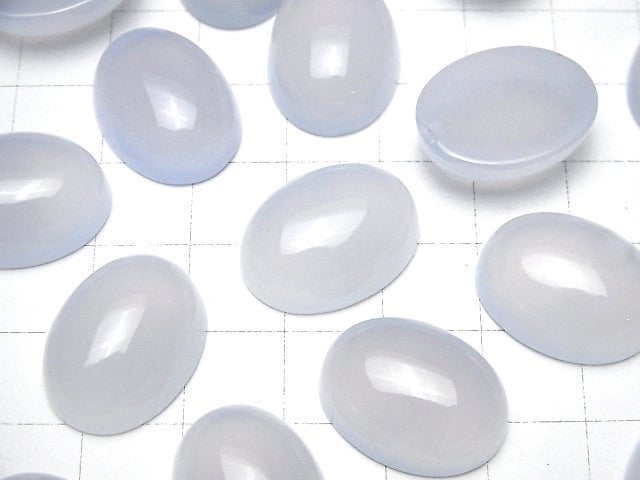 Naturfarbener Blauer Chalcedon AAA Oval Cabochon 20x15mm 1 Stück