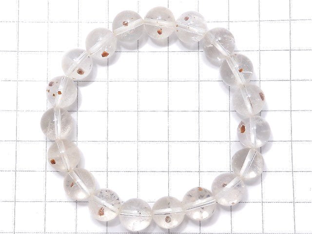 Bracelet unique en grenat dans le quartz rond de 10,5 mm n°78