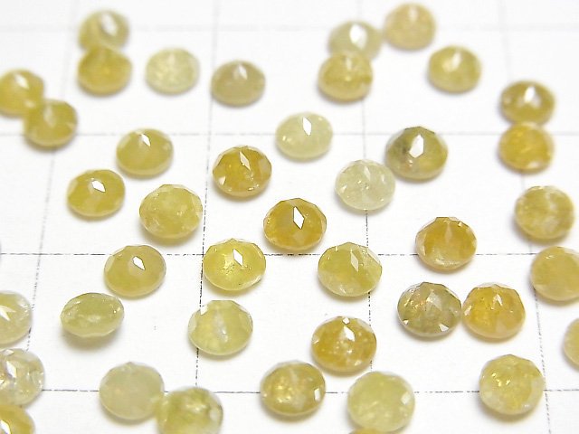 Gelber Diamant Rund Rosenschliff 4mm 4Stück