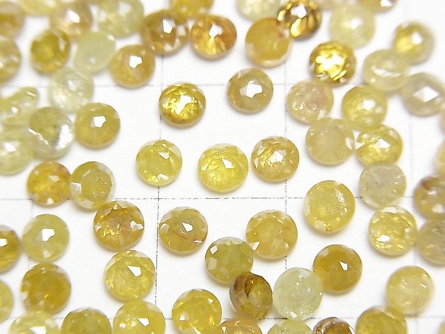 Gelber Diamant rund Rosenschliff 4mm 3 Stück