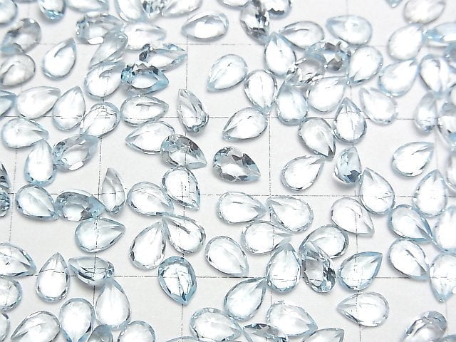 Hochwertiger Himmelblauer Topas AAA Lose Steine Birnenform Facettiert 6x4mm 10Stück