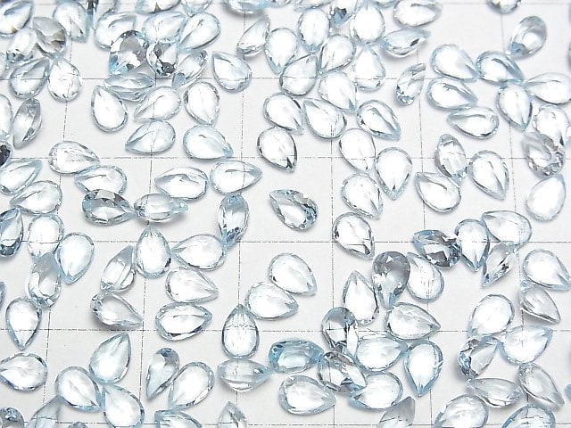 Hochwertiger Himmelblauer Topas AAA Lose Steine Birnenform Facettiert 6x4mm 10Stück