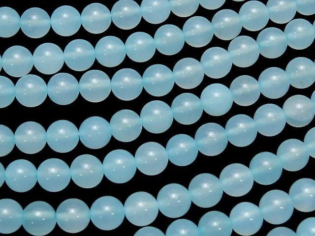Sea Blue Chalcedony AA++ Round 8mm 1strand beads (aprx.15inch/36cm)