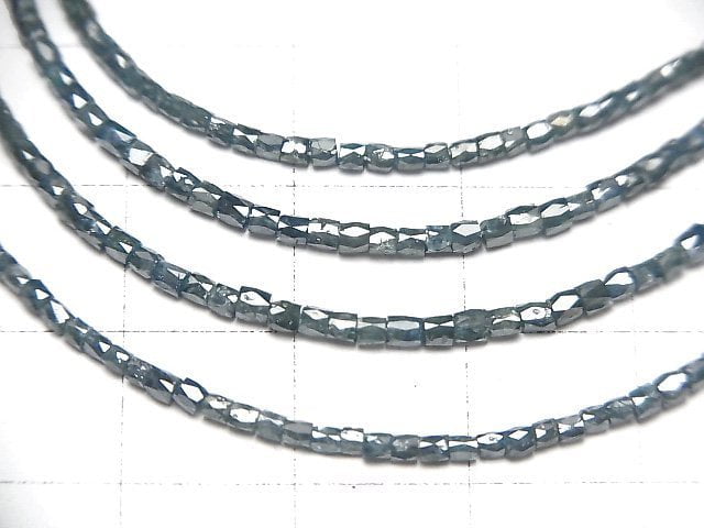 Blauer Diamant Facettierte Röhre halb oder 1 Strang Perlen (ca. 15 Zoll/36 cm)