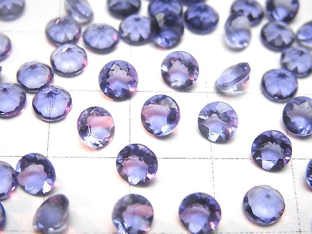 Hochwertiger Farbwechsel-Fluorit AAA Lose Steine Rund Facettiert 5x5mm 3 Stück
