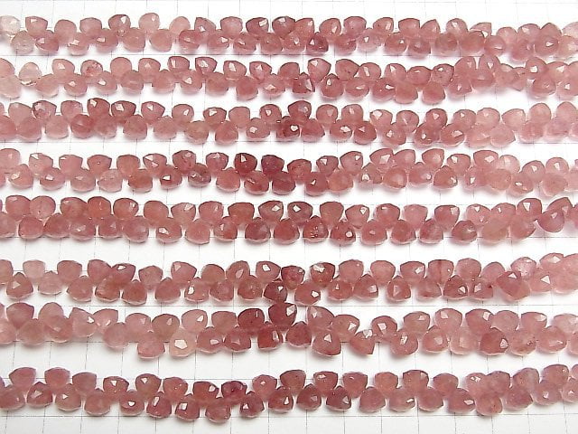 Pink Epidote AA+ 3D Triangle Cut half or 1strand beads (aprx.7inch/18cm)