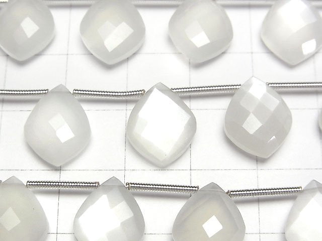高品質白月光石 AAA - 異形刻面梨形 1 串珠(8 顆)