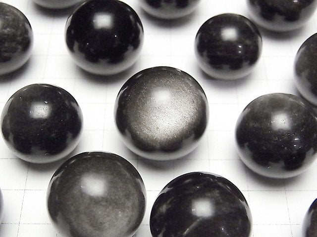 Silberobsidian AAA Kugel, Rund 21-25mm 1 Stück