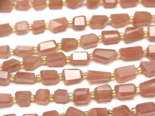 Hochwertige peruanische Rhodochrosit AA++ facettierte Nuggets 1Strang Perlen (ca. 7 Zoll/18 cm)