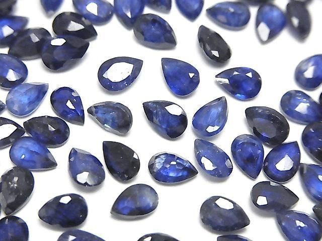 高品質藍寶石 AAA- 裸石 梨形 刻面 6x4mm 5顆