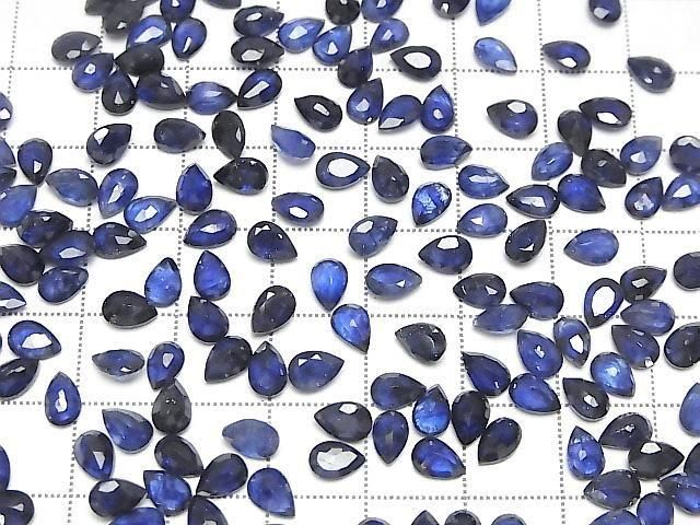 高品質藍寶石 AAA- 裸石 梨形 刻面 6x4mm 5顆