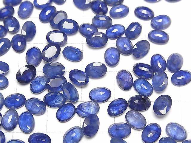 Hochwertiger Blauer Saphir AAA- Lose Stein Oval Facettiert 7x5mm 3 Stück