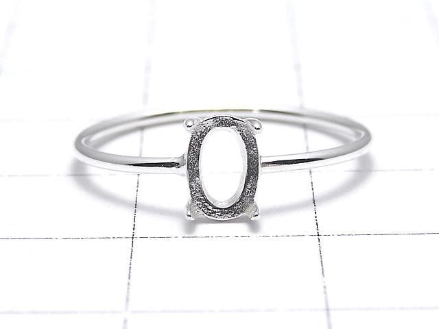 Support de bague en argent 925 (sertissage à griffes) Ovale 6x4mm Taille 11 Sans revêtement 1 pièce