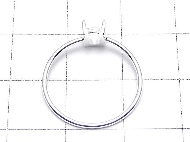 Support de bague en argent 925 (sertissage à griffes) Ovale 6x4mm Taille 11 Sans revêtement 1 pièce