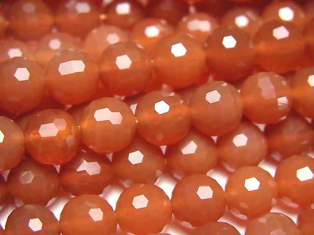 High Quality! Carnelian AAA 128Faceted Round 8mm 1strand beads (aprx.15inch/37cm)
