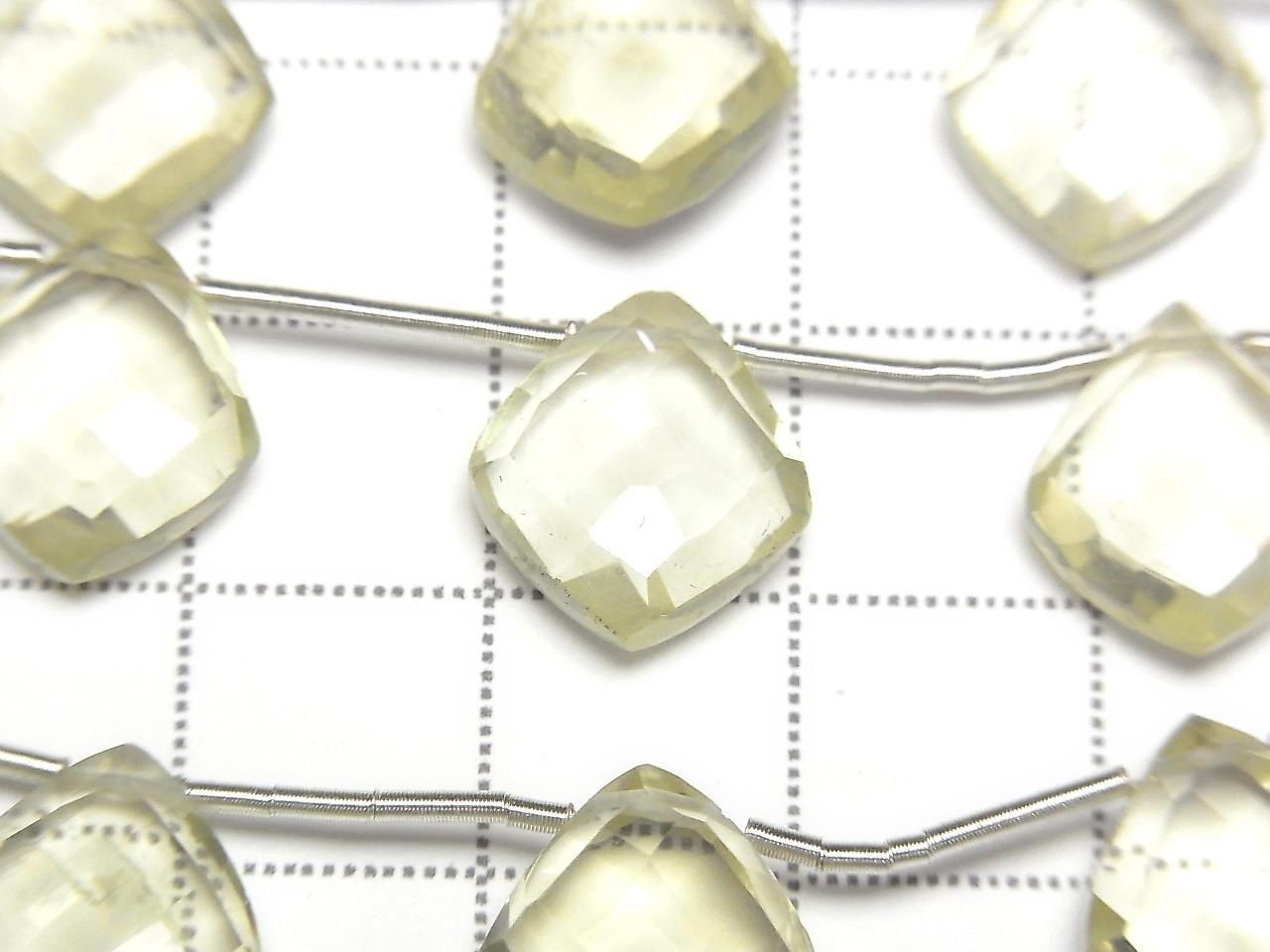 Perles en forme de poire facettées en quartz citron de très haute qualité AAA, 1 rang (8 pièces)