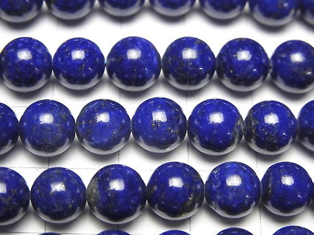 青金石 AAA 圓珠 8mm 1/4 或 1 串珠(約 15 英吋/37 公分)