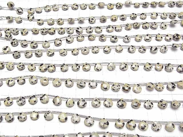 Dalmatiner-Jaspis Kastanie (glatt) 6x6mm 1Strang Perlen (18Stücke)