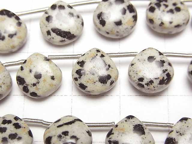 達爾馬提亞碧玉栗色(平滑)10x10mm 半串或1串珠子 (12顆)