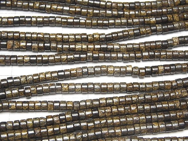 Bronzit Rondelle (Heishi) 4x4x2mm 1Strang Perlen (ca. 15Zoll/37cm)