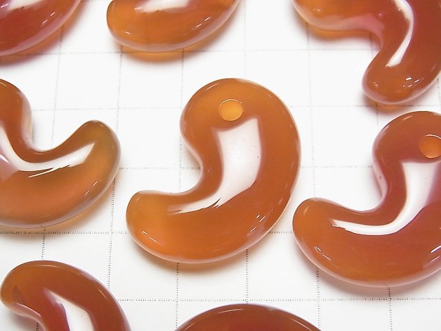 紅玉髓 AAA 逗號形珠 30x20x11mm 1顆