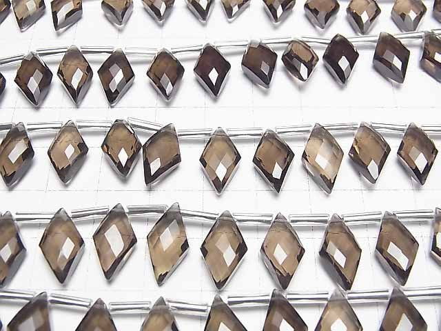 Hochwertiger Rauchquarz AAA Diamantform 15x8mm halb oder 1Strang Perlen (12Stücke)