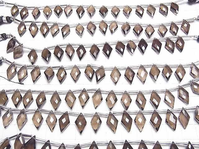 Hochwertiger Rauchquarz AAA Diamantform 15x8mm halb oder 1Strang Perlen (12Stücke)
