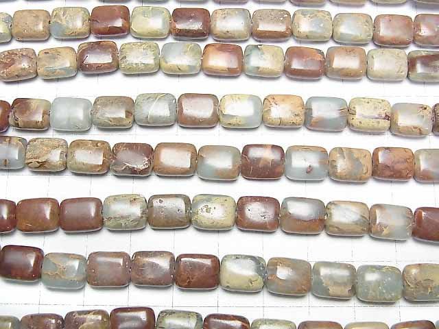 Impression-Jaspis Rechteck 10x8x5mm 1Strang Perlen (ca. 15 Zoll/38 cm)